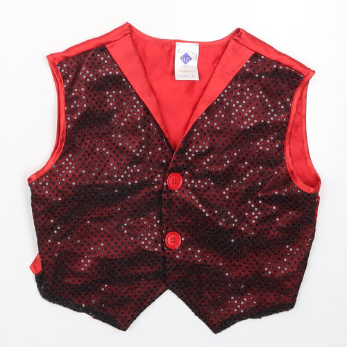 IDS Girls Red   Jacket Waistcoat Size 9-10 Years  Button - Fancy Dress