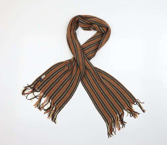 Retrofire Unisex Brown Striped Acrylic Scarf  One Size