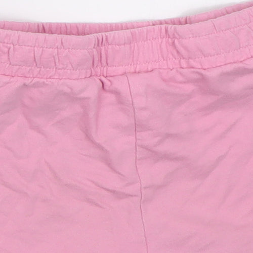 F&F Girls Pink Striped Cotton Sweat Shorts Size 5-6 Years  Regular Tie