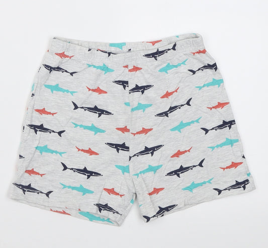 Primark Boys Grey Geometric Cotton  Sleep Shorts Size 5-6 Years  Pullover - Shark