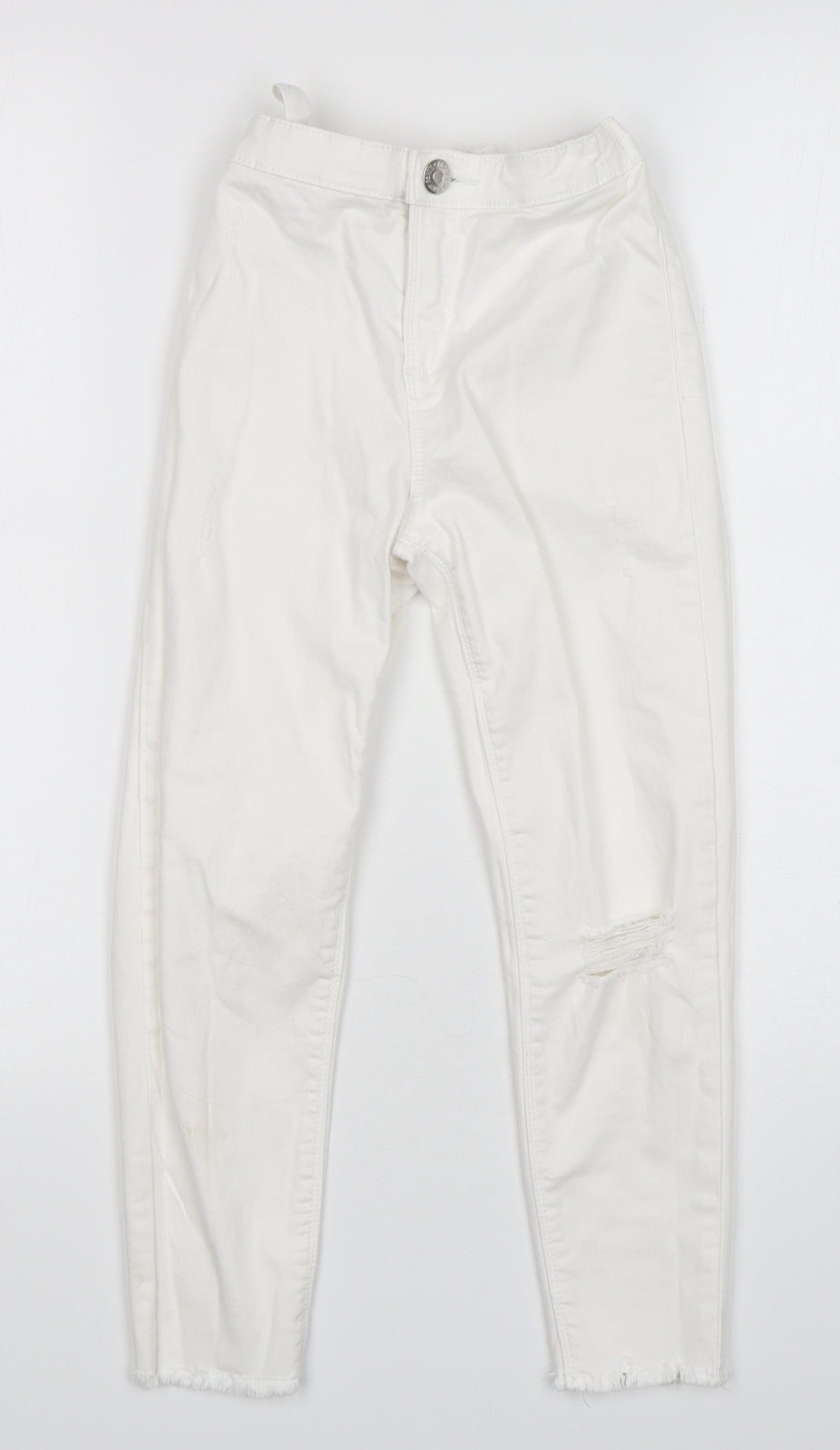 Candy Couture Girls White  Cotton Skinny Jeans Size 9 Years  Regular Button
