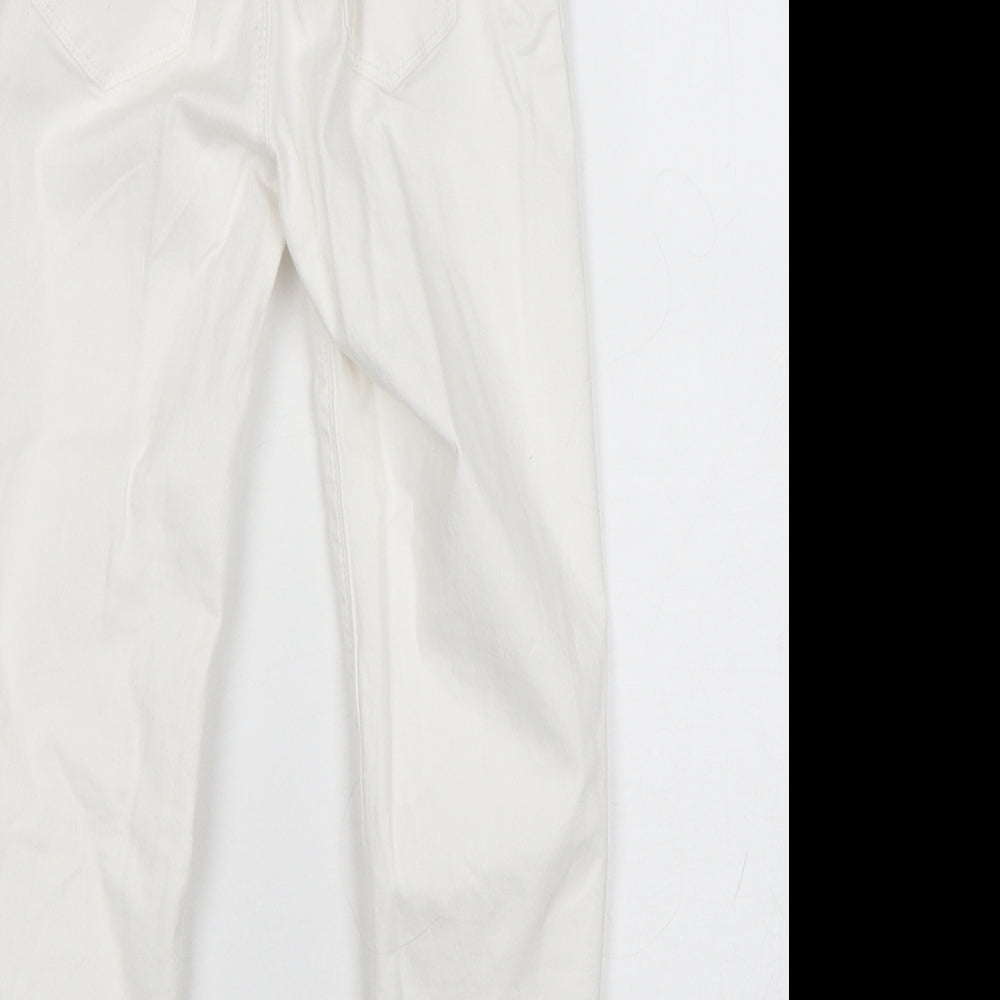 Candy Couture Girls White  Cotton Skinny Jeans Size 9 Years  Regular Button