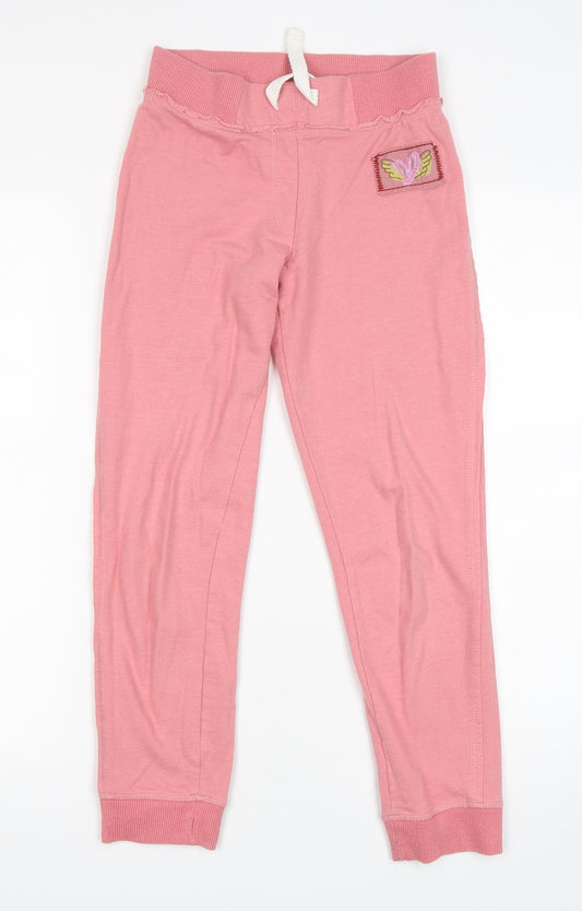 NEXT Girls Pink  Cotton Sweatpants Trousers Size 9 Years  Regular Drawstring