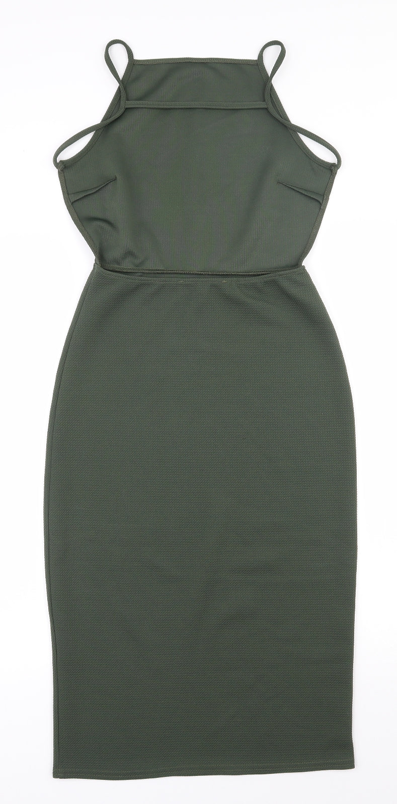 Oh My Love Womens Green  Polyester Bodycon  Size S  Square Neck Pullover - Open back