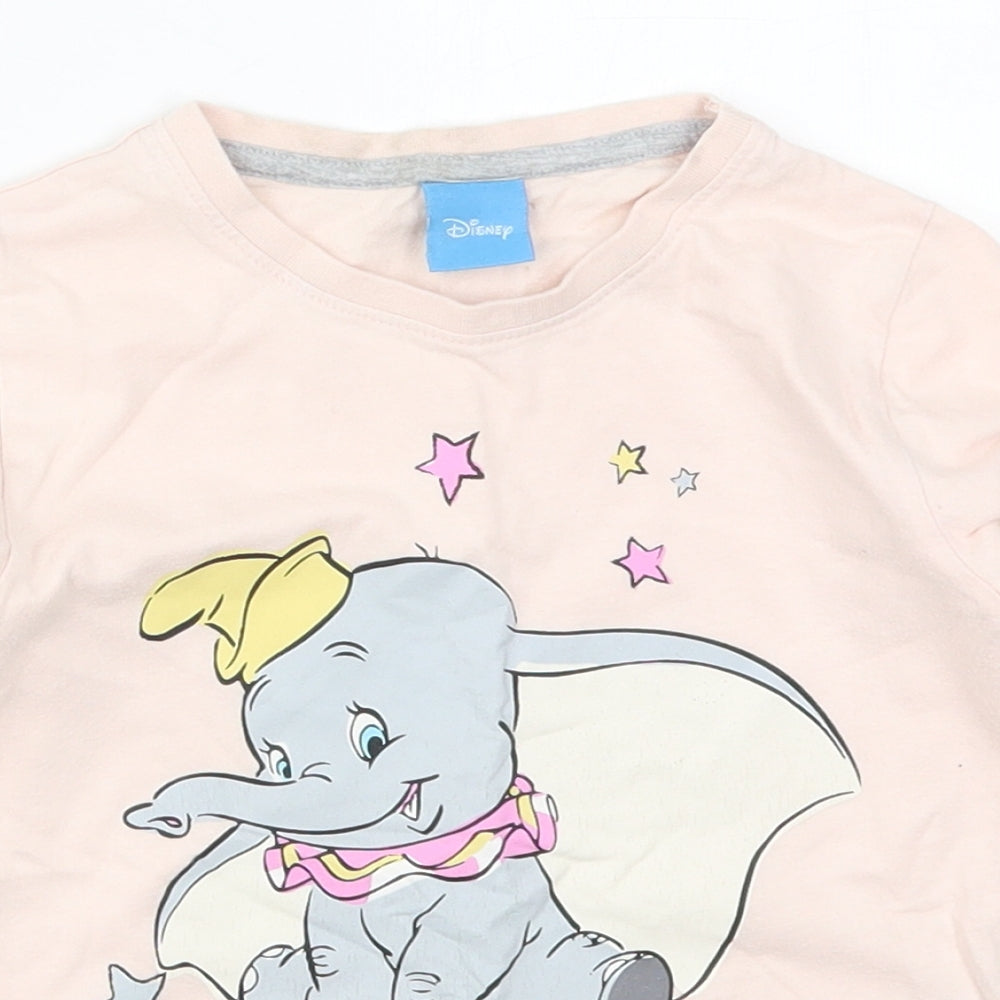 Avon Girls Pink Solid Cotton Top Pyjama Top Size 5-6 Years  Pullover - Dumbo