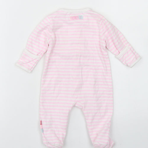 The Essential One Girls Pink Striped Cotton Babygrow One-Piece Size 0-3 Months  Snap