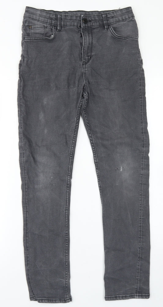 Matalan Boys Grey  Cotton Skinny Jeans Size 13 Years  Regular Button