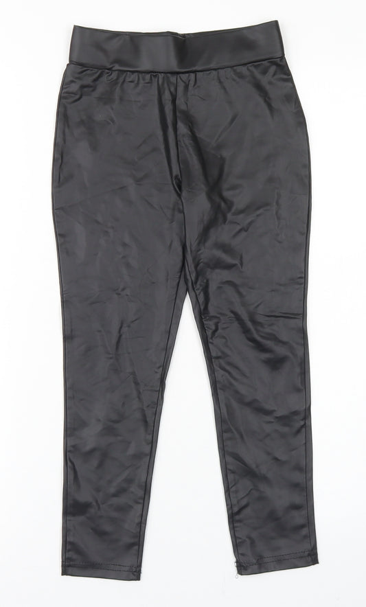 Primark Girls Black  Polyester Capri Trousers Size 7-8 Years  Regular