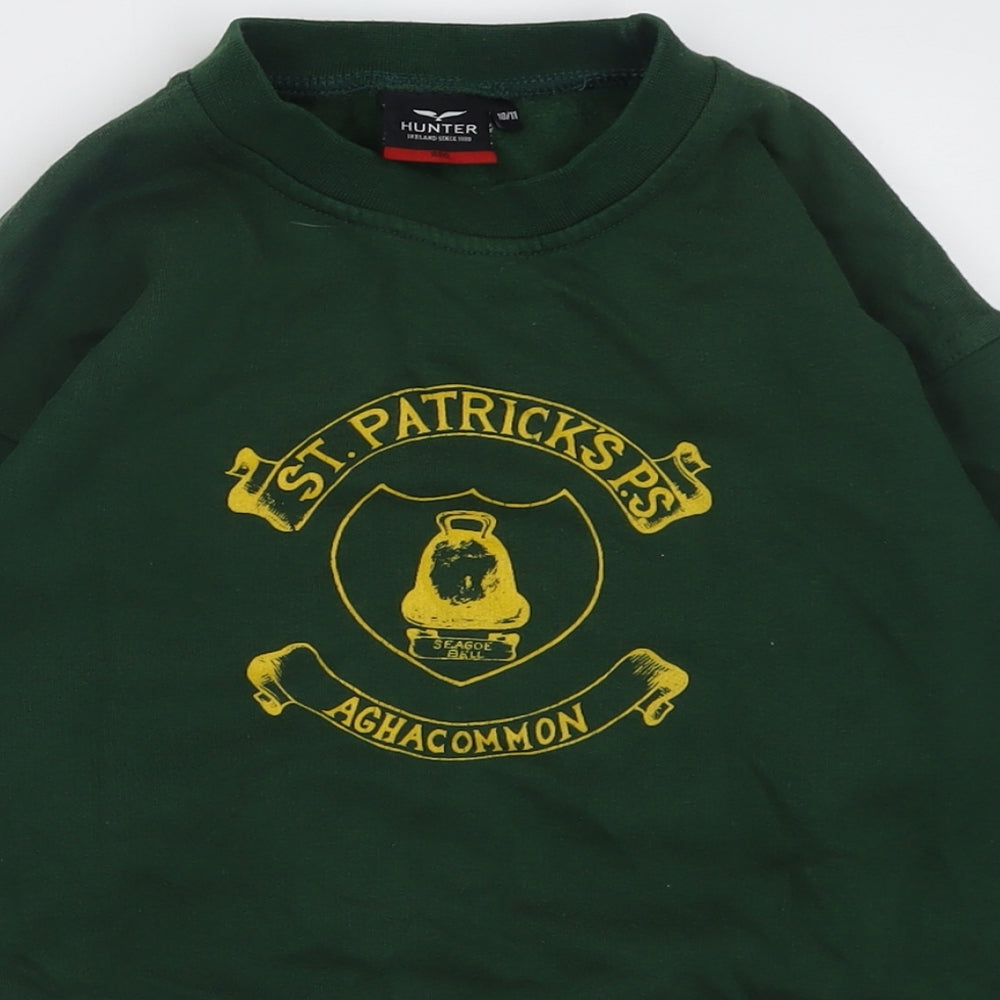 Hunter Boys Green  Cotton Pullover Sweatshirt Size 10-11 Years  Pullover - St Patricks P.s Aghacommon