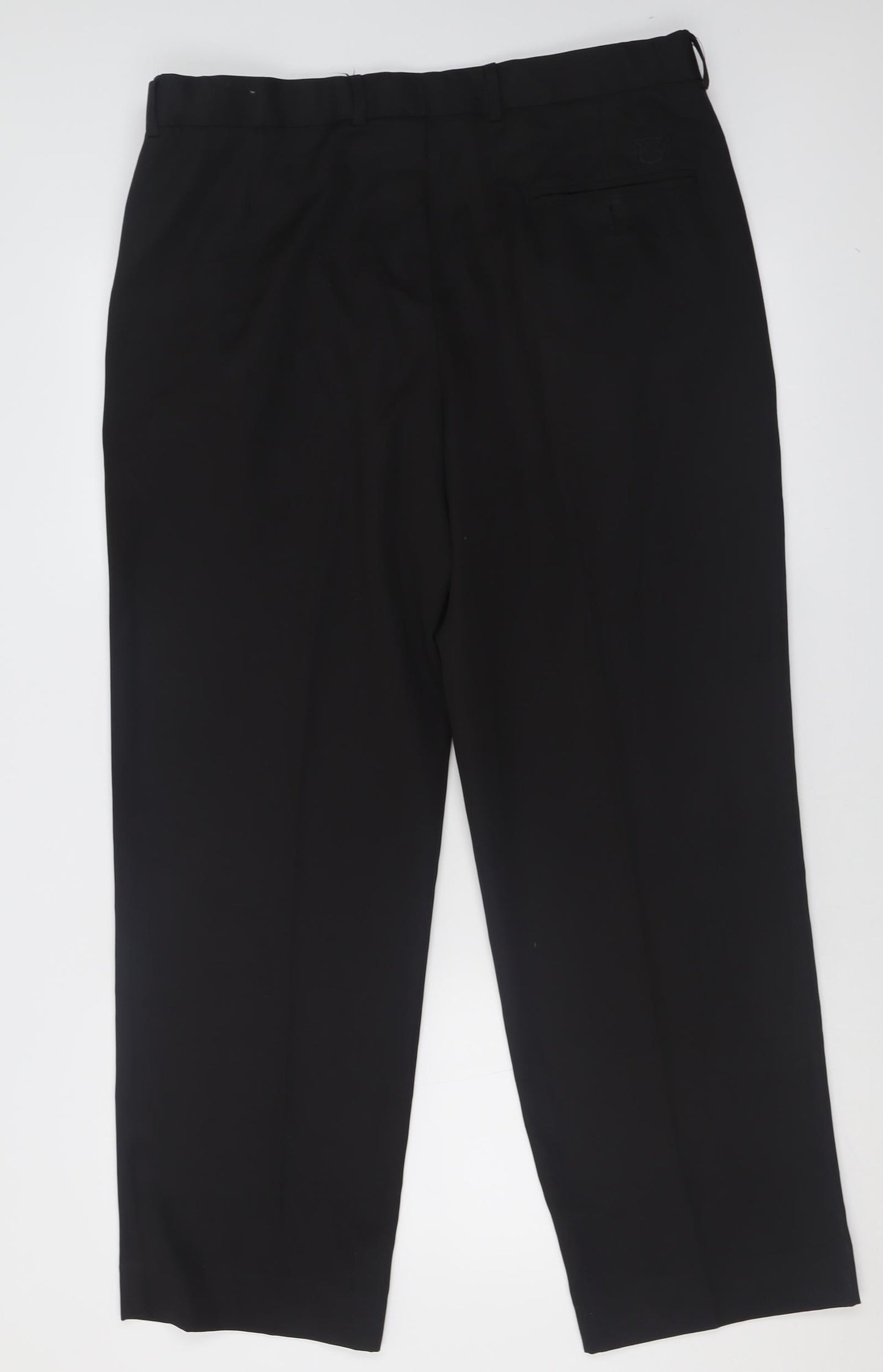 Maine Mens Black  Polyester  Trousers Size 36 L29 in Regular Button - Short Leg