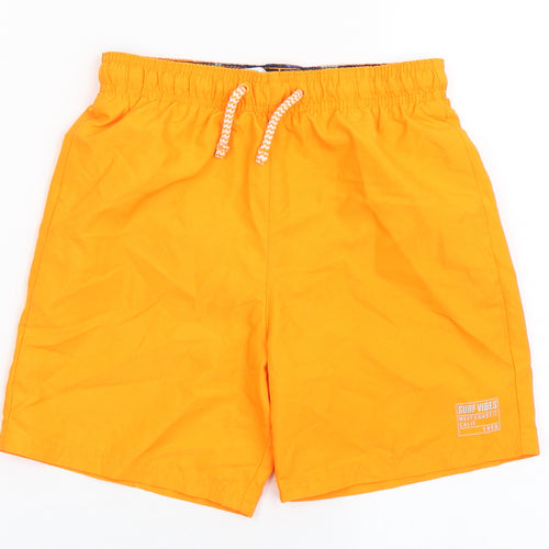F&F Boys Orange  Polyester Bermuda Shorts Size 9-10 Years  Regular Drawstring - Board Shorts