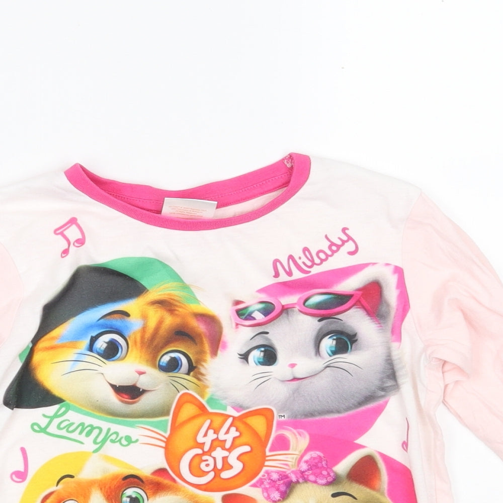 44 CATS Girls Pink  Cotton Top Pyjama Top Size 6-7 Years