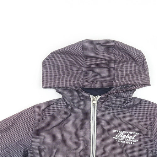 Primark Boys Purple Check  Windbreaker Jacket Size 4-5 Years  Zip