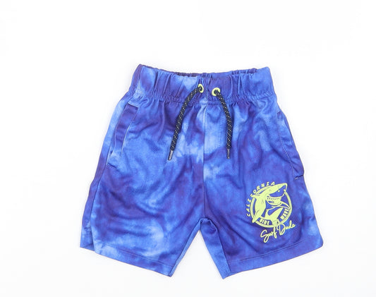 Pep & Co Boys Blue Batik Polyester Bermuda Shorts Size 3-4 Years  Regular Drawstring - Surf Dude