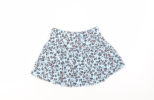 Dunnes Stores Girls Blue Animal Print Cotton Skater Skirt Size 3-4 Years  Regular