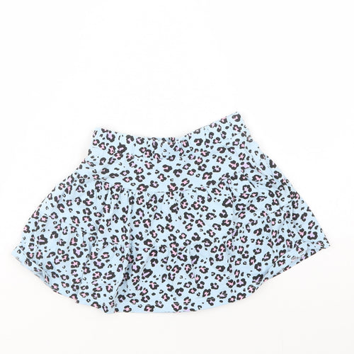 Dunnes Stores Girls Blue Animal Print Cotton Skater Skirt Size 3-4 Years  Regular