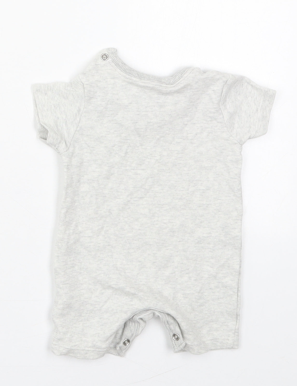 George Baby Grey  Cotton Romper One-Piece Size 0-3 Months  Button - I Like Going on Adventures