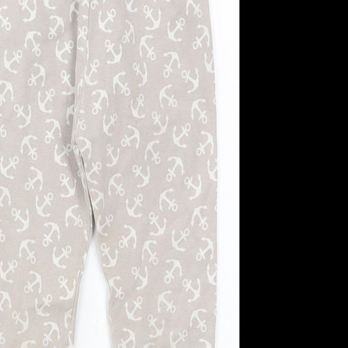 Preworn Girls Beige  Cotton Sweatpants Trousers Size 3-4 Years  Regular  - Anchor Print