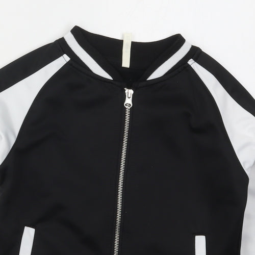 Young Dimension Girls Black Colourblock  Jacket  Size 7-8 Years  Zip