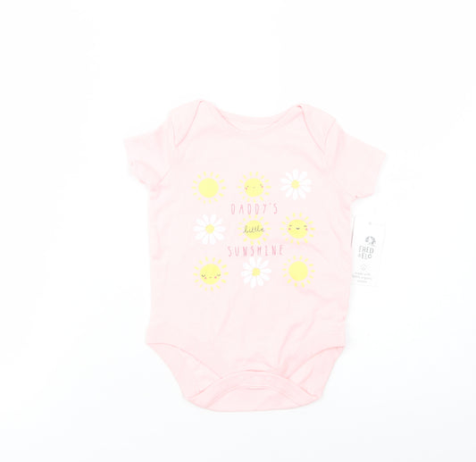 F&F Baby Pink  Cotton Babygrow One-Piece Size 12-18 Months  Snap - Daddy's Sunshine