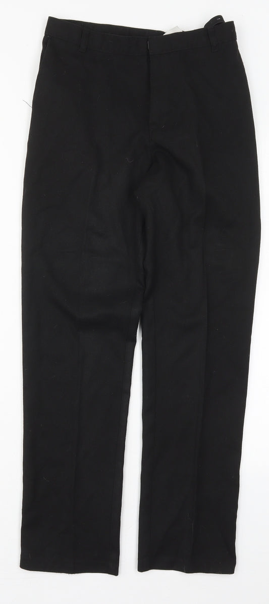 George Boys Black  Polyester Dress Pants Trousers Size 12-13 Years  Regular Hook & Eye