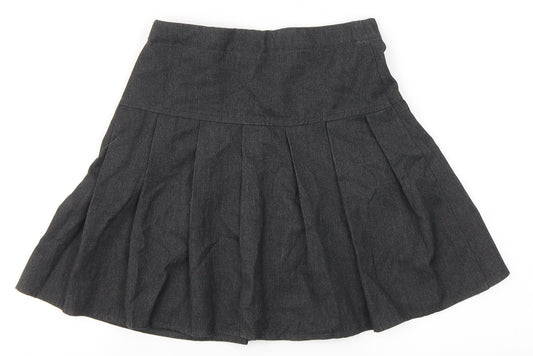 NEXT Girls Grey  Polyester Pleated Skirt Size 8 Years  Regular Zip - School