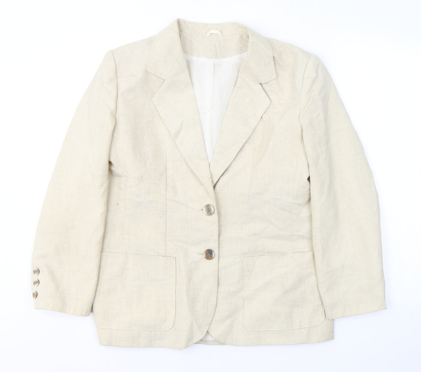 Anne Brooks Womens Beige   Jacket Blazer Size 14  Button