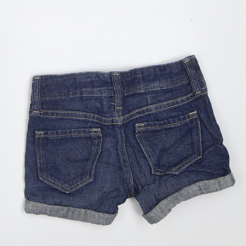 H&M Girls Blue  Cotton Boyfriend Shorts Size 2-3 Years  Regular Buckle