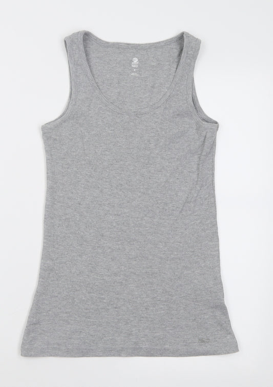 adidas Womens Grey  Polyester Basic Tank Size M Scoop Neck Pullover
