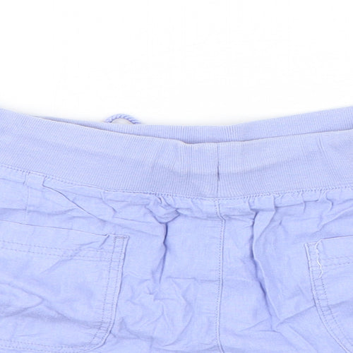 Joe Fresh Womens Blue  Linen Sailor Shorts Size 10 L5 in Regular Drawstring