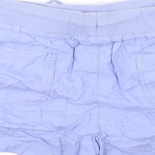 Joe Fresh Womens Blue  Linen Sailor Shorts Size 10 L5 in Regular Drawstring