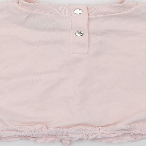 7 For All Mankind Girls Pink  Cotton Pullover Jumper Size 12-18 Months  Snap