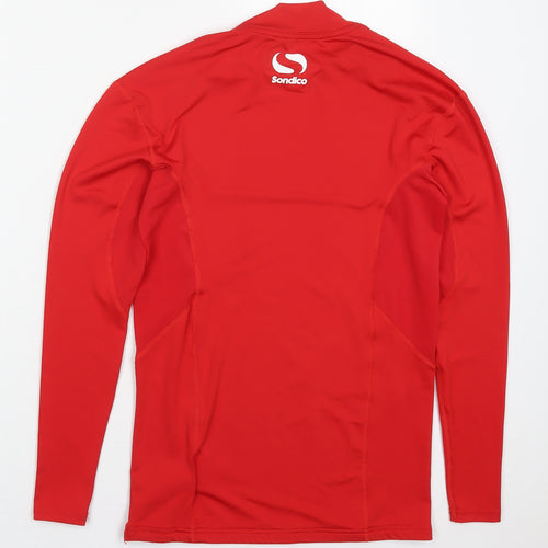 Sondico Mens Red  Polyester Basic T-Shirt Size M Mock Neck Pullover