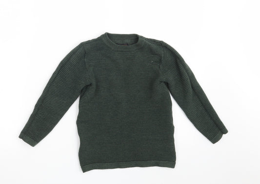 NEXT Boys Green Crew Neck  Cotton Pullover Jumper Size 5 Years