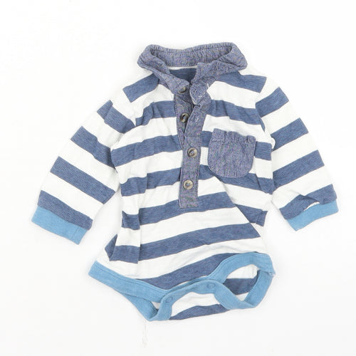 Matalan Boys Blue Striped Cotton Babygrow One-Piece Size Newborn  Snap