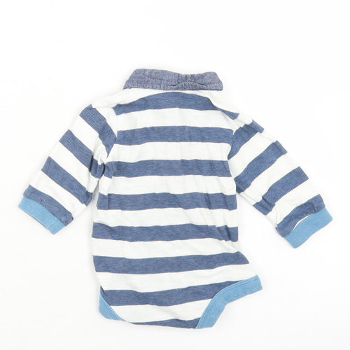 Matalan Boys Blue Striped Cotton Babygrow One-Piece Size Newborn  Snap