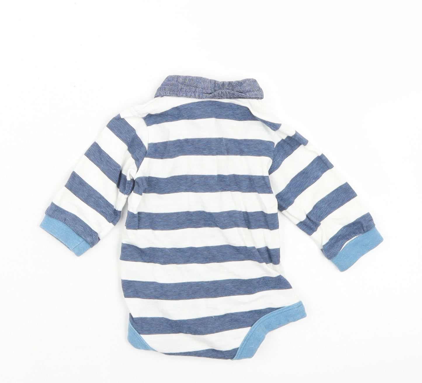 Matalan Boys Blue Striped Cotton Babygrow One-Piece Size Newborn  Snap