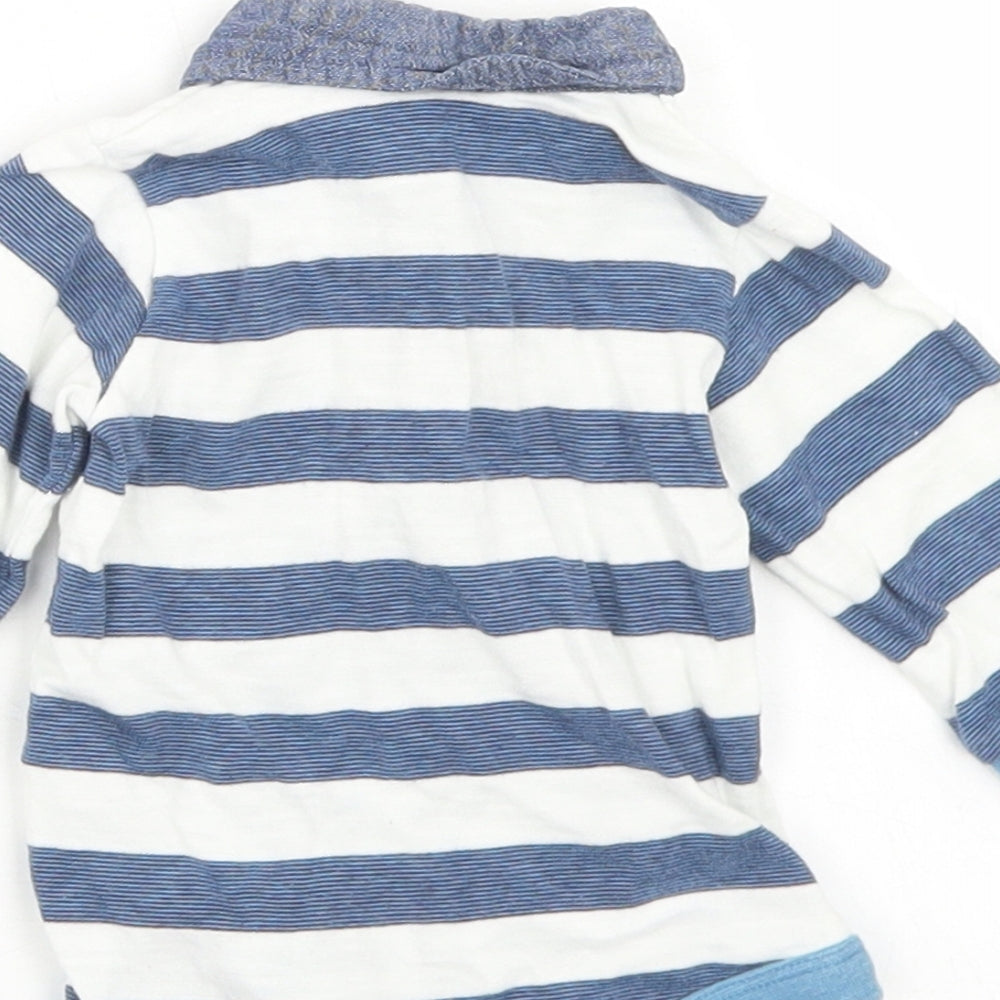 Matalan Boys Blue Striped Cotton Babygrow One-Piece Size Newborn  Snap