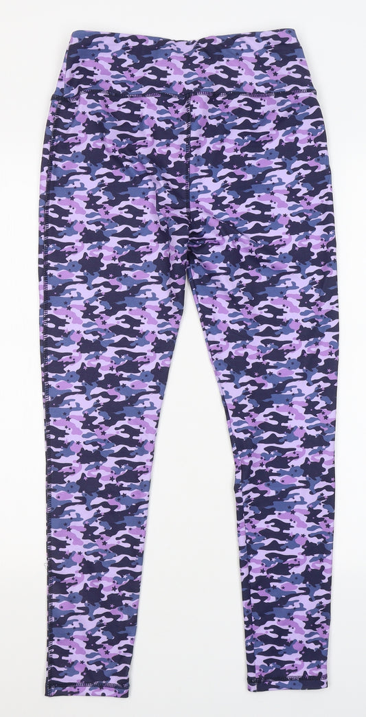 Dunnes Stores Womens Purple Camouflage Polyester Compression Leggings Size 26 in L28 in Regular