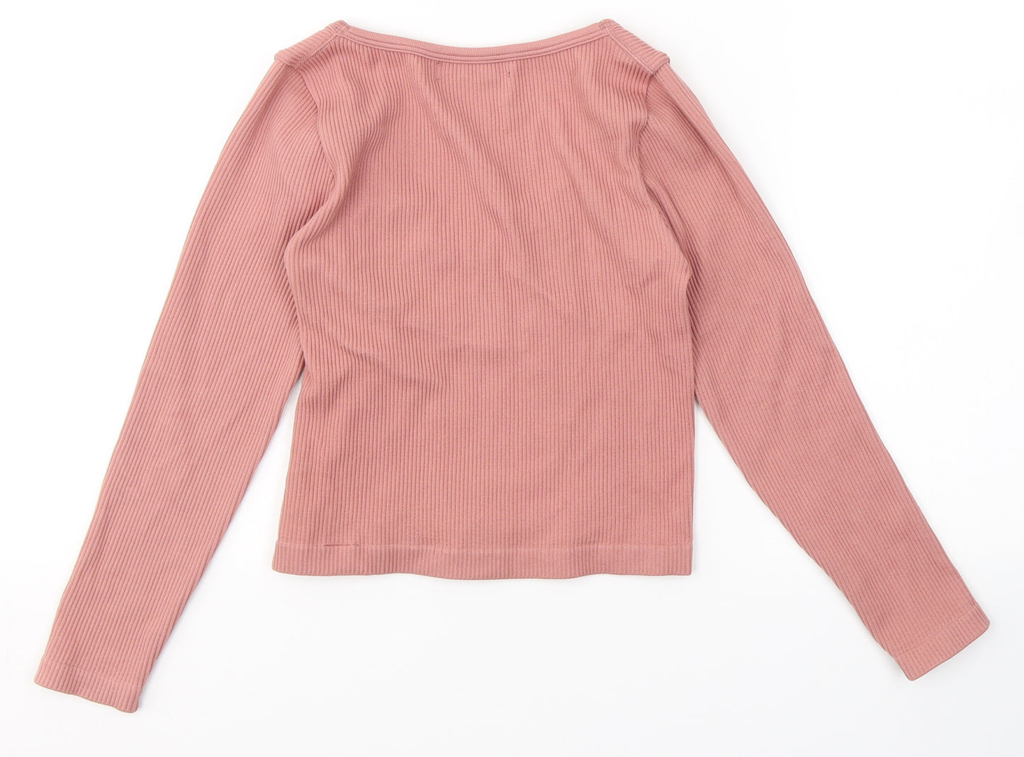 Dunnes Stores Womens Pink  Nylon Jersey Casual Size XS Round Neck Pullover
