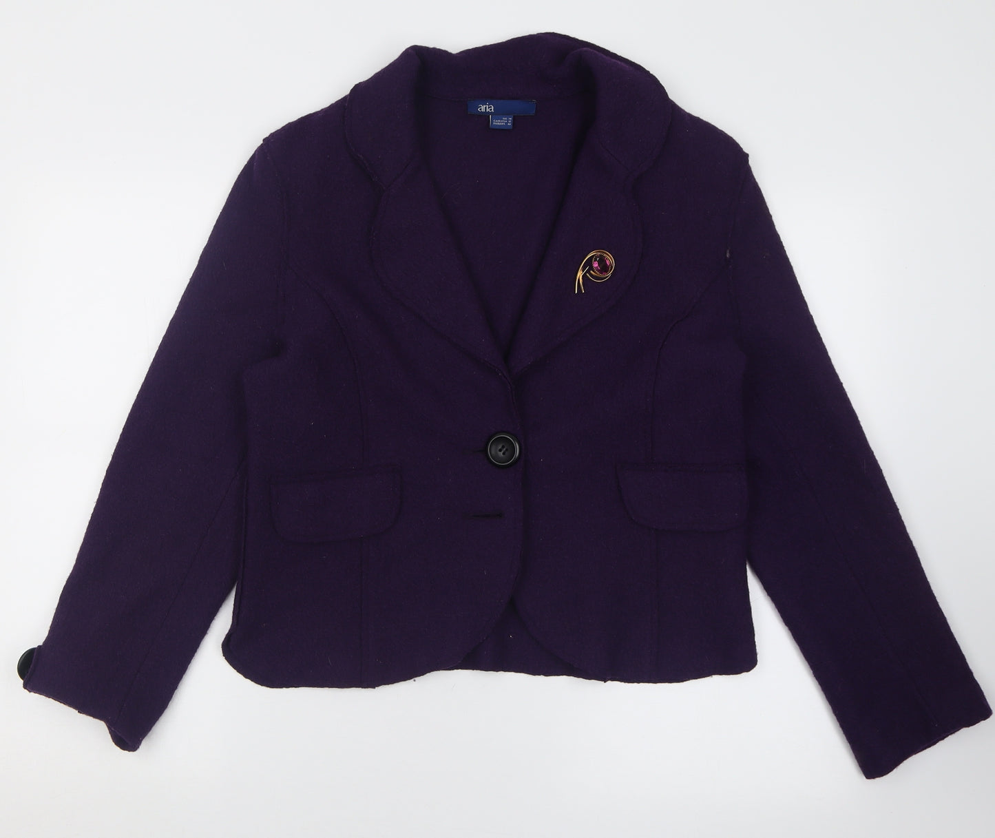 Aria Womens Purple   Jacket Blazer Size 14  Button