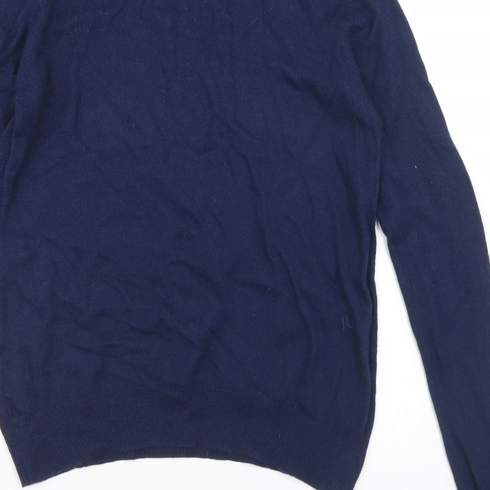 Dickins & Jones Womens Blue Crew Neck  Nylon Pullover Jumper Size S