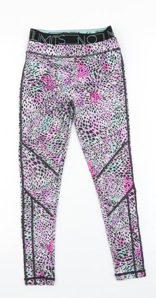 Dunnes Stores Girls Multicoloured Animal Print Polyester Jogger Trousers Size 6-7 Years  Regular Pullover - Legging