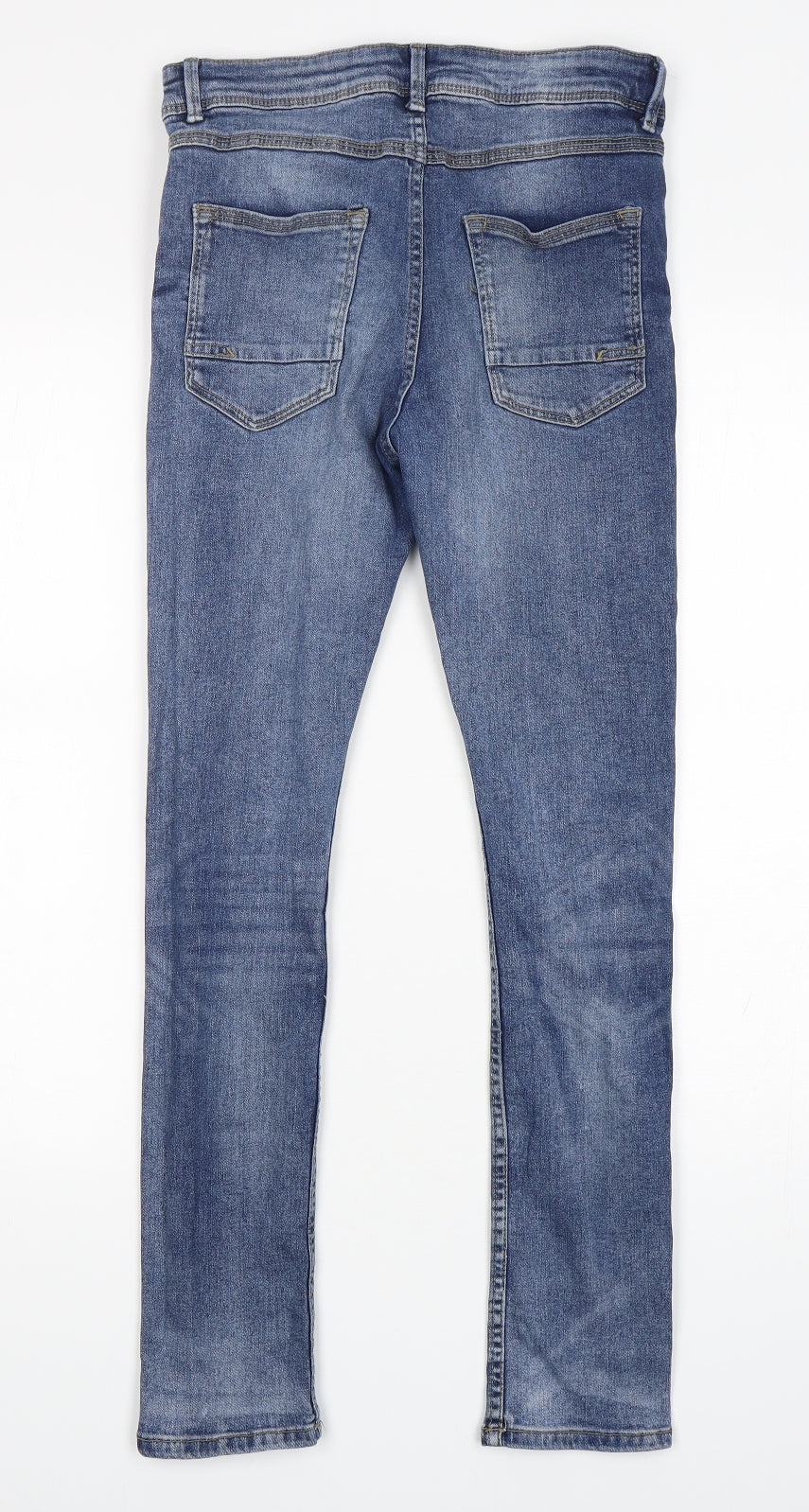 Matalan Boys Blue  Cotton Skinny Jeans Size 12 Years  Regular Zip