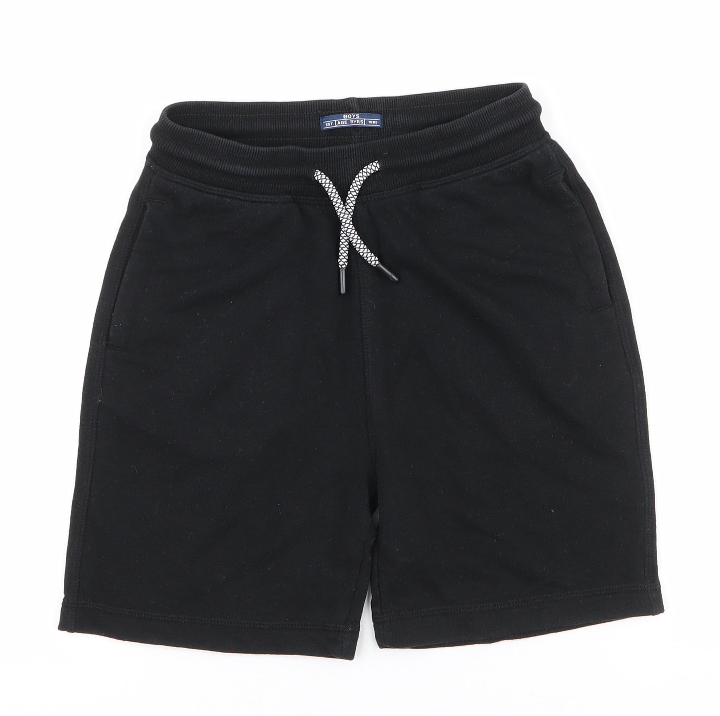 Matalan Boys Black  Cotton Sweat Shorts Size 9 Years  Regular Drawstring