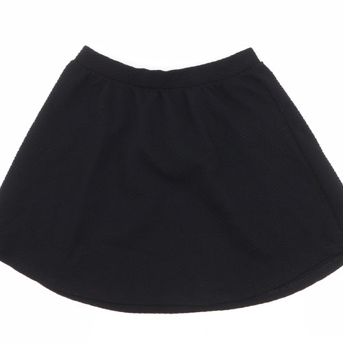 George Girls Black  Polyester A-Line Skirt Size 12-13 Years  Regular Pull On