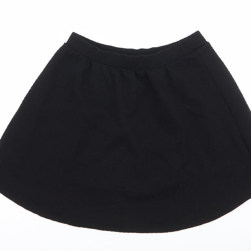 George Girls Black  Polyester A-Line Skirt Size 12-13 Years  Regular Pull On
