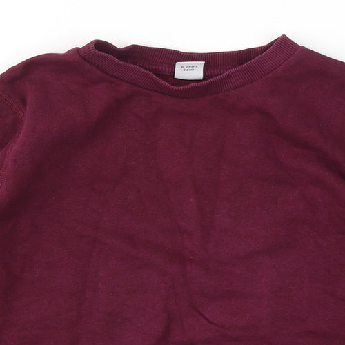 TU Boys Red Round Neck  Cotton Pullover Jumper Size 6 Years  Pullover