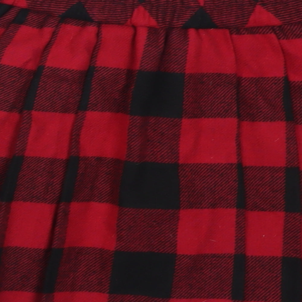 Dunnes Stores Girls Red Check Polyester A-Line Skirt Size 10 Years  Regular Tie
