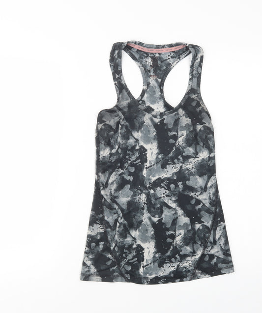 F&F Womens Grey Camouflage Polyester Basic Tank Size 6 Scoop Neck Pullover